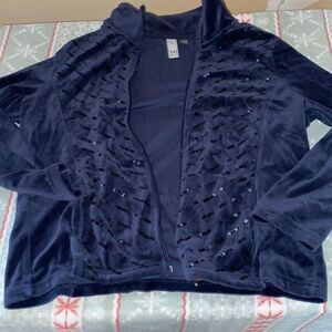 Thomas and Olivia Sequenced Velour Zip up top PXL